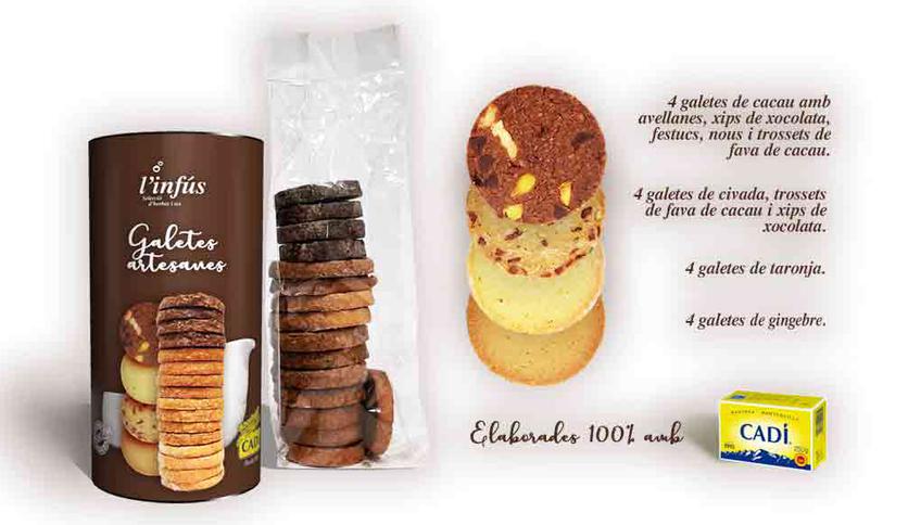 Local products Handmade cookies of Cadí butter. Brown assortment