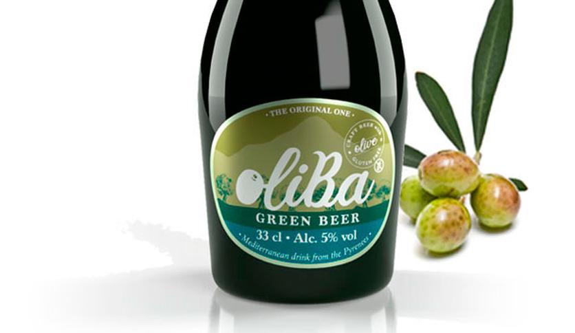 Productos de proximidad Oliba Green Beer, Cerveza Artesana Verde de Olivas, sin gluten, caja 12ud.